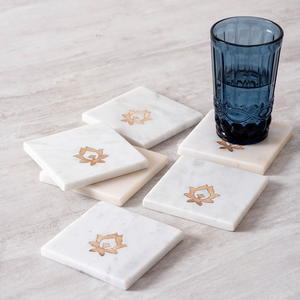 <b>Marble</b> <b>Coaster</b> Mats White <b>Marble</b> <b>Coasters</b> Set of 4 Real Natural Stone <b>Marble</b> <b>Coaster</b> Hot Sale - Product Image 1