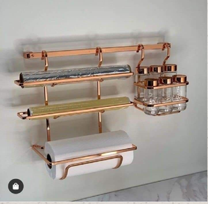 ที่จัดระเบียบครัว 3-in-1 ทำจากไม้ไผ่และโลหะ สำหรับใส่ฟอยล์ พลาสติก และกระดาษเช็ดมือ มีจำหน่ายในราคาขายส่ง - Product Image 3