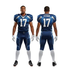 Ensemble de maillot de football américain pour compétition d'équipe, en polyester respirant et anti-humidité, imprimé par sublimation, col en V, manches courtes - Product Image 5