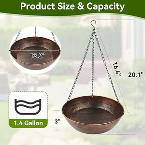 Baño para pájaros de hierro personalizable y elegante para decoración de jardín, patio y exteriores, y para la alimentación de aves al aire libre. - Product Image 5