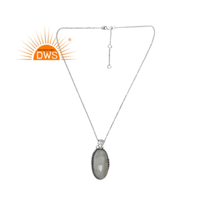 Vente chaude Argent Sterling Oxydé Naturel Fluorite Pierres Précieuses Pendentif Collier Fabricant de Bijoux Personnalisé - Product Image 3