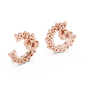 Parure de boucles d'oreilles fantaisie en diamants de laboratoire taille baguette, or rose 18 carats plaqué rhodium, certifiées IGI, pour usage quotidien et événements glamour, PAREKH - Product Image 3