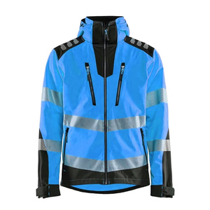 Chaqueta reflectante impermeable de alta visibilidad personalizada con capucha para construcción y ropa de trabajo de seguridad al aire libre - Product Image 6