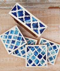 Ensemble de sous-verres classiques en os incrusté, faits à la main, écologiques, accessoires de table artistiques et luxueux pour la décoration de la maison - Product Image 3