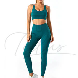 ชุดโยคะออกกำลังกายสำหรับผู้หญิง 5 ชิ้น ขายส่ง รับผลิตแบรนด์ส่วนตัว สีพื้น ทุกขนาด - Product Image 3