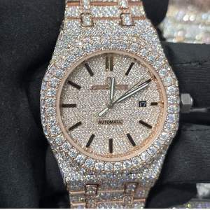 Reloj de Lujo con Diamantes, Estilo Hip Hop, Movimiento Automático, Edición Limitada, Moderno, Analógico, VVS1, Moissanita, Unisex, con Caja - Product Image 1