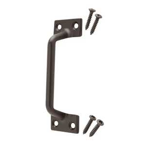 Black Modern Steel Curved <b>Door</b> <b>Pull</b> <b>Handle</b> Surface Mount Shed Gate Barn Hardware <b>Pull</b> Bar with Screws Durable Antirust - Product Image 5