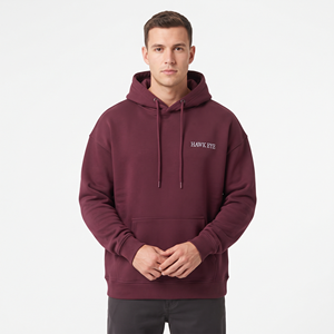 Sweat-shirt à capuche surdimensionné pour homme de haute qualité, en molleton de coton épais, avec cordon de serrage - Product Image 4