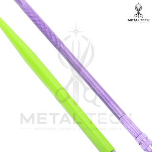 Juego de agujas de ventilación morado y verde con mango de aluminio moleteado y plástico, aguja de microganchillo de acero, herramienta para la fabricación de pelucas lace frontal - Product Image 2