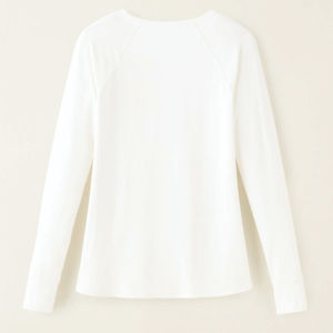 Camisetas de Alta Calidad para Mujer, Estilo Veraniego, Última Moda, Color Sólido, Algodón, Cuello Redondo, Casual, Manga Larga - Product Image 2