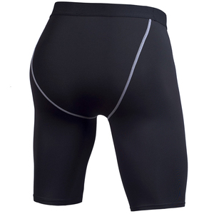 Men Knitted <b>Compression</b> Shorts Solid Black Mid Waist Elastic Quick Dry Breathable Sporty Biker Shorts Athletic <b>Underwear</b> Gym - Product Image 3