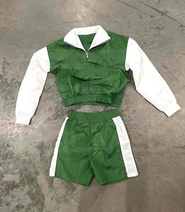 Conjunto deportivo cortavientos estilo streetwear con cremallera de color y pantalones cortos, 100% nailon, nuevo diseño, conjunto deportivo extragrande para hombre, alta calidad - Product Image 5