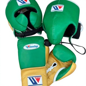 Guantes de Boxeo GYMSTERO Personalizables de Cuero Verde y Amarillo con Cordones, Dedos Completos y Correa de Muñeca Ajustable con Cierre de Velcro para Artes Marciales - Product Image 1