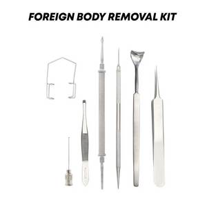 Kit de 8 Instrumentos Quirúrgicos Oftálmicos Reutilizables de Acero Inoxidable para Extracción de Cuerpos Extraños en Caballos - Product Image 2