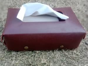Boîte à mouchoirs et porte-serviettes en cuir véritable fait main moderne pour la maison, la cuisine, la voiture, la décoration de table - Product Image 3
