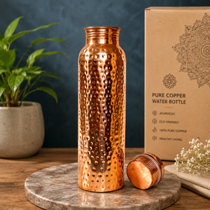 Copper Water <b>Bottle</b> 1000ml Best Quality Elegant Design Eco-Friendly Anti-Corrosion Unisex Hammered copper <b>bottles</b> supplier - Product Image 3