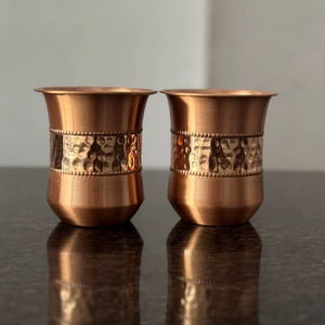 Half hammered glass <b>copper</b> tumbler set <b>copper</b> drinking glasses pure <b>copper</b> <b>cup</b> ayurvedic <b>copper</b> glass <b>copper</b> water glass set - Product Image 3