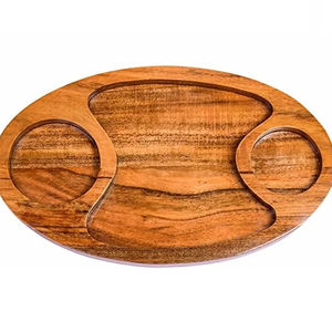 Plateau de service ovale en bois, fabriqué avec du bois de haute qualité, aspect moderne, nouvelle collection, idéal pour la cuisine. - Product Image 1