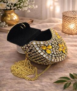 Sacs à main de soirée pour femmes, sacs à main en nacre, sacs à main en métal, sacs à main en mosaïque et en kundan, sacs indiens multicolores - Product Image 6