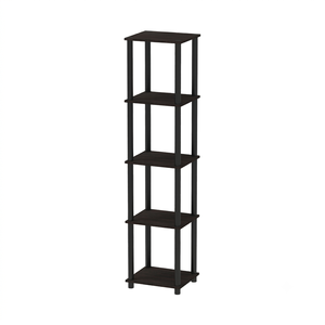 Estante de Almacenamiento Moderno 1911 Multiusos de 5 Niveles, Estantería Esquinera Estrecha de Madera, Torre Versátil Alta, Organizador de Haya y Roble - Product Image 3