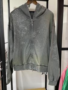 Sudadera con capucha de diamantes de imitación extragrande, estilo brillante, sudadera con diamantes de imitación para hombre, jersey de moda con purpurina - Product Image 2