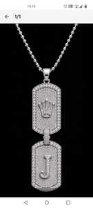 ZAWO HOUSE Men's 925 <b>Silver</b> VVS1 Moissanite Cross Pendant with Crown and J <b>Initial</b> Hiphop Bling <b>Necklace</b> Everyday Wear Gift - Product Image 1