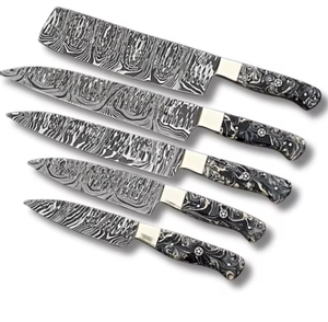 Direct Factory Sale High Quality Custom Wholesale Damascus Steel 5-Piece Ambidextrous Kitchen Boning Chef <b>Knife</b> <b>Set</b> Handmade - Product Image 1