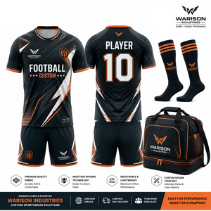 Elite Black Gold Football Jersey Set Custom Soccer Team Uniform With Matching Socks And Sports Bag Football Training Kit - Product Image 2