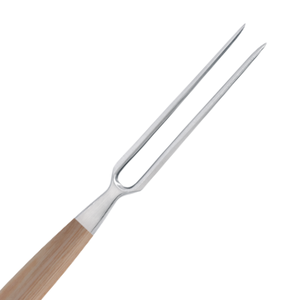 Fourchette à découper de 6,5 pouces en acier inoxydable à deux dents avec manche en bois de Pakka blond pour rôtir la dinde, le jambon et la volaille - Product Image 5