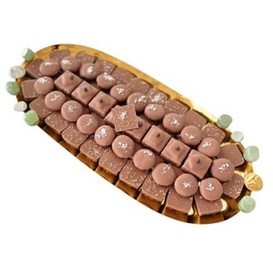 Standard Design Decorative Chocolate Tray <b>Prime</b> Quality Hammered Oval Metal Chocolate Tray Sweets Serving Platter For Parties - Product Image 2
