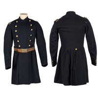 Manteau en laine de reproduction américaine du XIXe siècle, style Union, avec garniture en vraie fourrure de renard, écologique, respirant, col montant, bouton unique