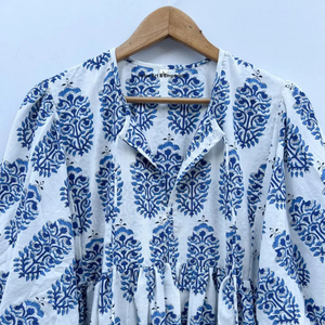 Beautiful floral Cotton Block Printed dress Dress For Casual wear Hand Block Printed Dress - Product Image 2