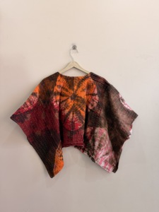 เสื้อผู้หญิงไซส์ใหญ่ ลายมัดย้อม แขนสั้น ไม่มีปก สไตล์โบฮีเมียน ผ้าวิสโคสชีฟอง สำหรับฤดูร้อน - Product Image 6