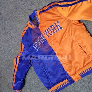 Veste de basket-ball formelle imperméable et coupe-vent de haute qualité avec fermeture éclair, motif New York Knicks, face et dos enduits, prix de gros - Product Image 3