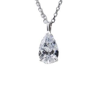9K <b>Solid</b> <b>Gold</b> Pear Cut Lab Grown Diamond <b>Pendant</b> Necklace Classic Teardrop Solitaire Charm Fine Jewelry Gift for Women - Product Image 1