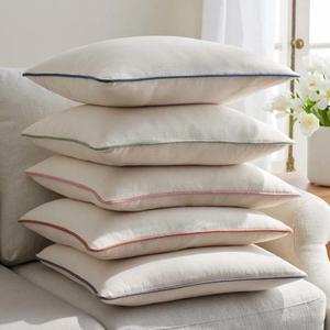 Housse de coussin en velours de coton de luxe pour la décoration du canapé, housses de coussin décoratives en velours de coton uni doux, coton de qualité supérieure - Product Image 1