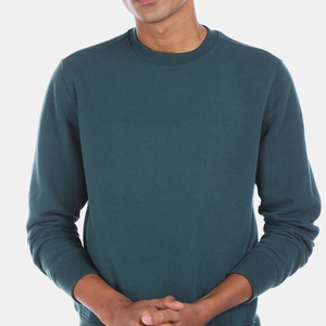 Sudadera de Cuello Redondo para Hombre, Color Sólido, Manga Larga, 100% Algodón, Informal, para Otoño, Corte Regular, Peso Medio, Transpirable - Product Image 4