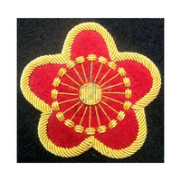 Insignes de grade en uniforme malaisiens OEM, écussons en fil de métal, fabriqués en gros, brodés à la main, en or et en argent
