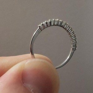 0.23 CT Lab Grown <b>Diamond</b> 18K Gold Plated Brilliant Cut Band <b>Ring</b> for Women | Minimalist Wedding Anniversary Stackable Bridal - Product Image 4
