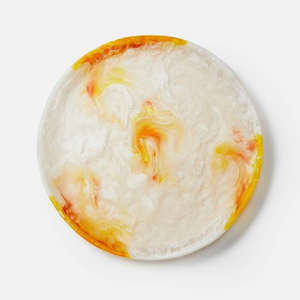 High Quality <b>White</b> Swirl Resin Plates Premium Resin Tableware Marble Pattern Bowl Homeware Dinnerware <b>Set</b> Resin Round Platters - Product Image 1