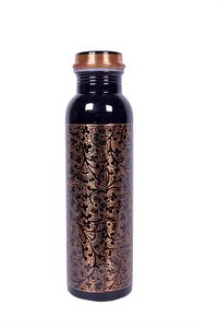 <b>Copper</b> Yoga Ayurveda Indian Handicraft Decorative Eco-Friendly Water Bottle with Lid <b>Screw</b>-On Cap Dishwasher Safe - Product Image 6