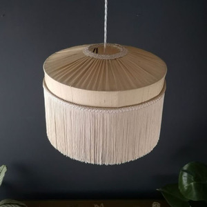 Lampe suspendue en tissu à motif tourbillonnant nordique moderne, luminaire suspendu vintage en forme de cocon, lustre créatif de forme organique pour restaurant et salle à manger - Product Image 2