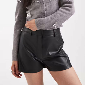 Shorts Deportivos de Cuero para Mujer de Secado Rápido, con Cintura Elástica y Bolsillos, para Entrenamiento Activo, Venta al Por Mayor - Product Image 1