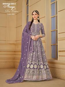 Colección de Vestidos Largos de Fiesta en Faux Georgette con Bordados y Dupatta, Proveedor de Moda Femenina de Surat - Product Image 4