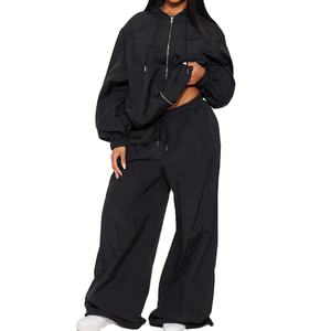 Service OEM, vêtements de rue pour femmes, survêtement uni, printemps/été, confortable, coupe régulière, survêtement de haute qualité, vêtements décontractés pour l'extérieur, tendance - Product Image 1