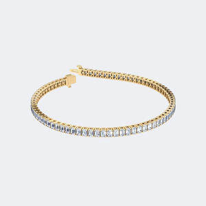 Pulsera de tenis con diamantes y esmeraldas de 8.00 quilates con engaste en barra - Product Image 4