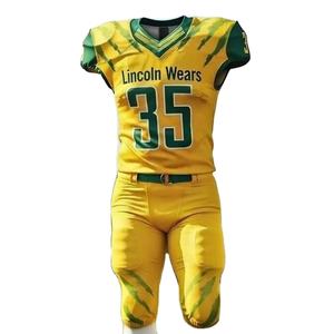 Uniforme de Fútbol Americano Personalizado de Manga Corta, Ligero y Transpirable, de Malla, Talla Grande, Alta Calidad, Color Liso en la Parte Delantera, 100% - Product Image 1