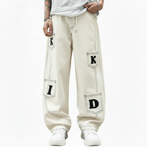 Jeans en denim pour hommes de qualité supérieure, coupe droite vintage, marque personnalisée, élégants, de haute qualité, décontractés, vente en gros - Product Image 1