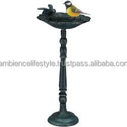 Premium metal <b>bird</b> bath outdoor garden decorative pedestal durable rust resistant finish for <b>backyard</b> landscaping use - Product Image 4