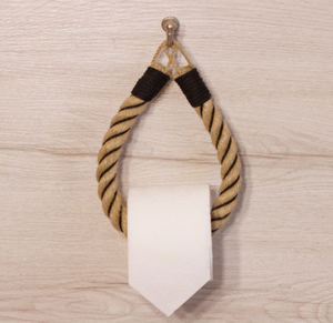 Home Storage Rope Toilet Paper Holder Steel <b>Hook</b> <b>Bathroom</b> Wall Mounted Organizers Jute Rope Paper Holder - Product Image 3